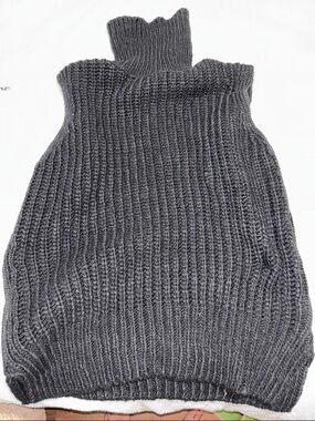 H&M Black Ribbed Knit Turtleneck Sweater Vest Dress